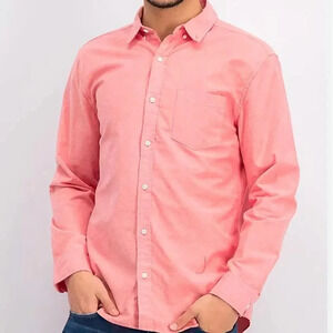Hawker Rye Large Pink Peach Modern Stretch Oxford Button Up shirt